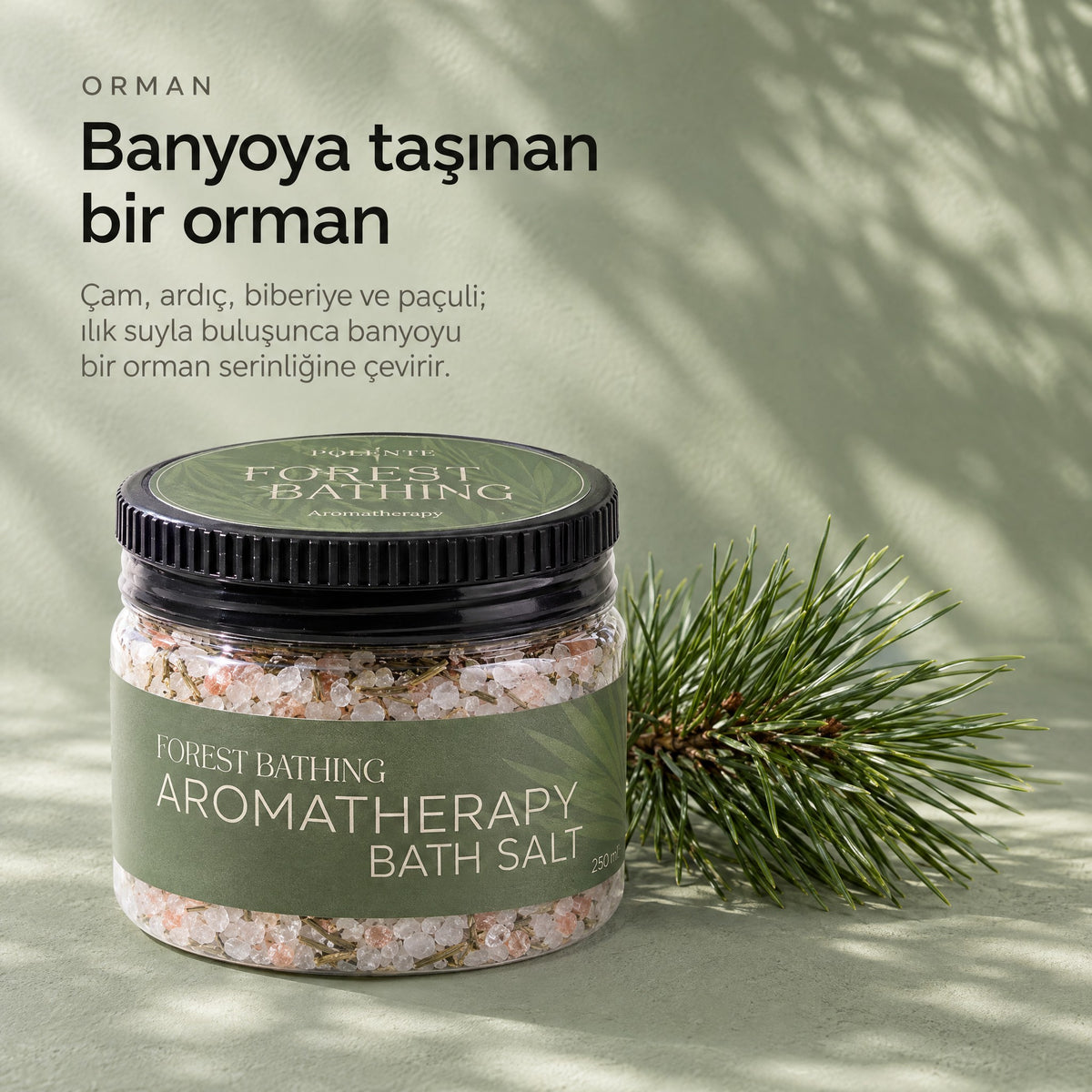 FOREST BATHING Aromaterapik Banyo Tuzu 250 ml — banyoya taşınan bir orman
