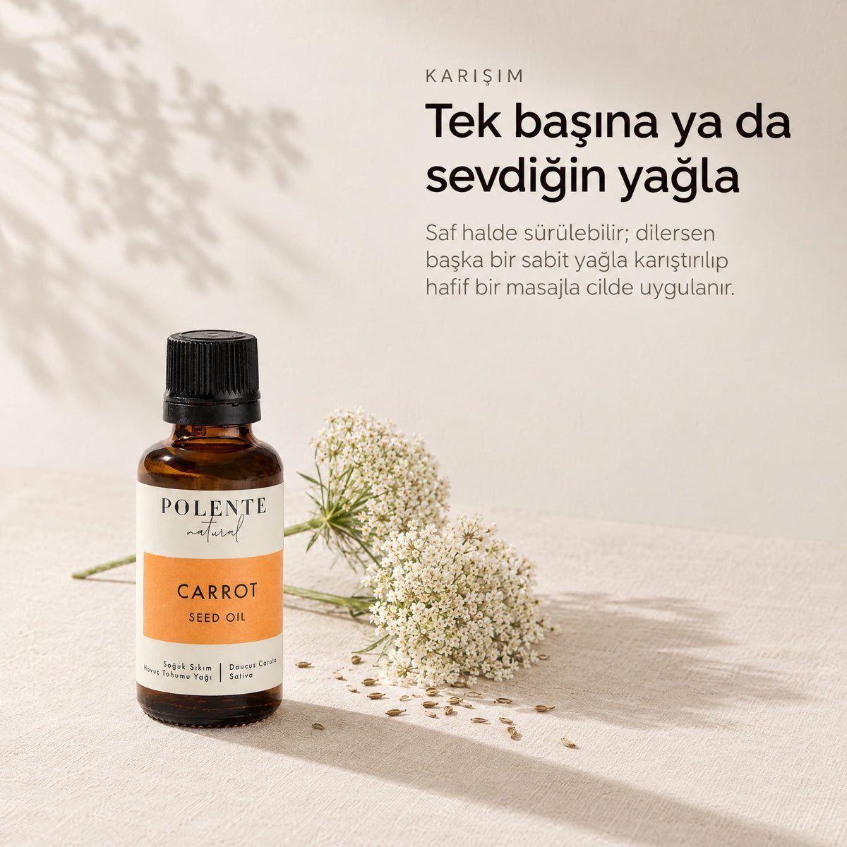 Havuç Tohumu Yağı 30 ml — tek başına ya da sevdiğin yağla