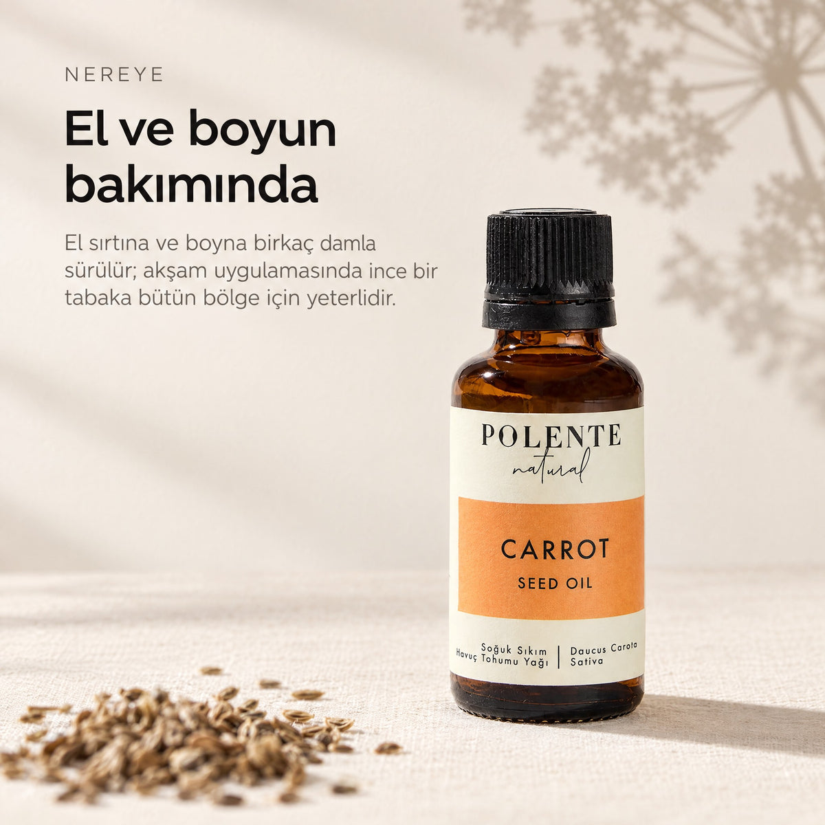 Havuç Tohumu Yağı 30 ml — el ve boyun bakımında