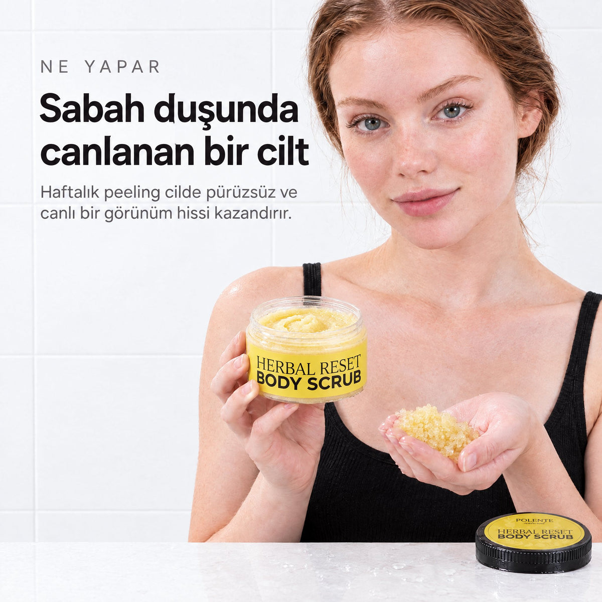 Herbal Reset Vücut Peelingi 250 ml — sabah duşunda canlanan bir cilt