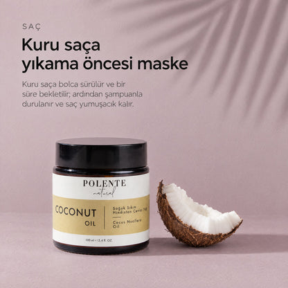 Hindistan Cevizi Yağı 100 ml — kuru saça yıkama öncesi maske