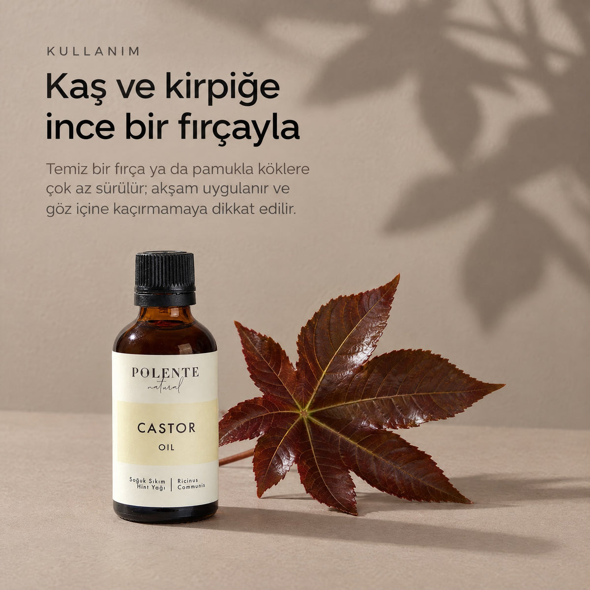 Hint Yağı 50 ml — kaş ve kirpiğe ince bir fırçayla