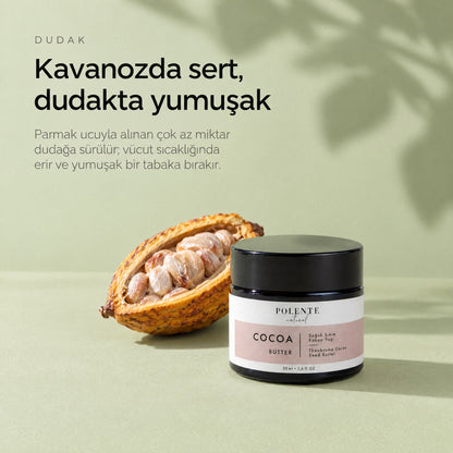 Kakao Butter 50 ml — kavanozda sert, dudakta yumuşak