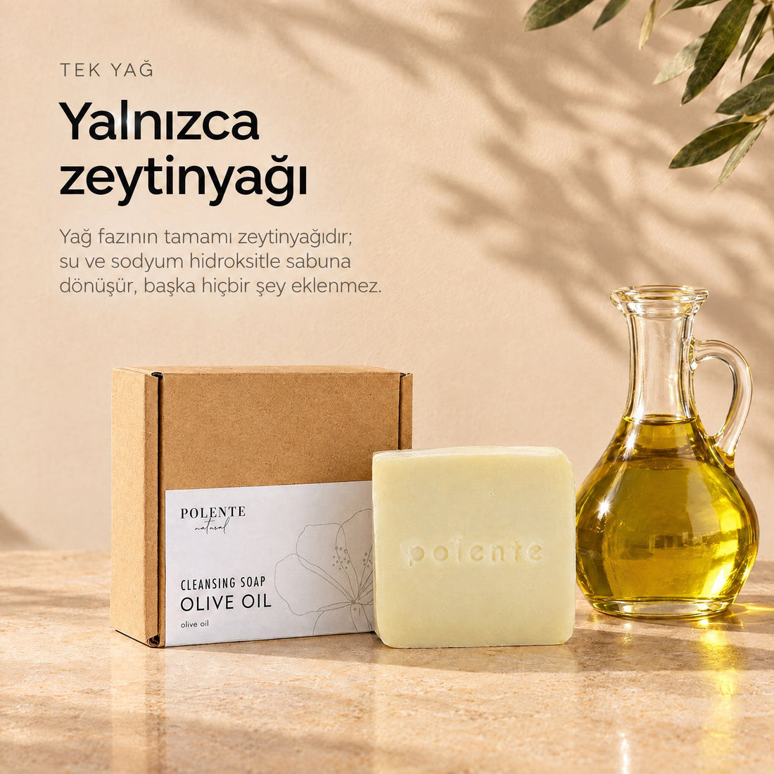 %100 Saf Zeytinyağı (Kastil) Sabunu 110 gr — yalnızca zeytinyağı