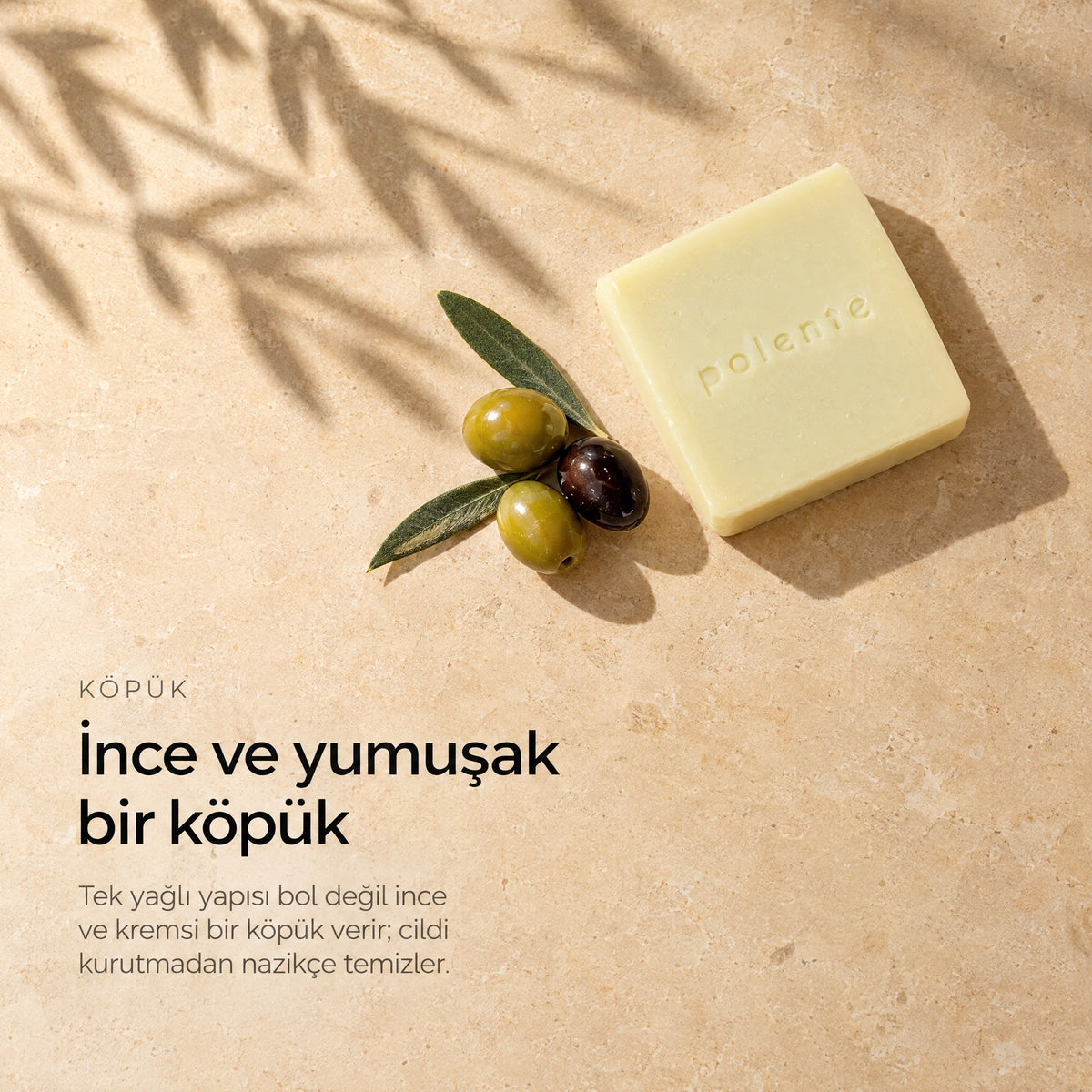 %100 Saf Zeytinyağı (Kastil) Sabunu 110 gr — ince ve yumuşak bir köpük