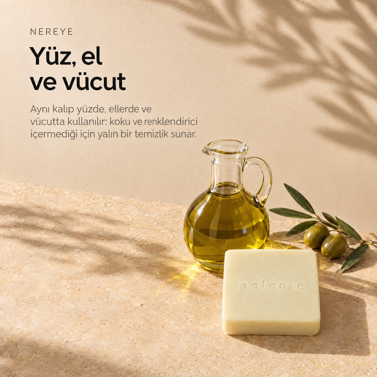 %100 Saf Zeytinyağı (Kastil) Sabunu 110 gr — yüz, el ve vücut