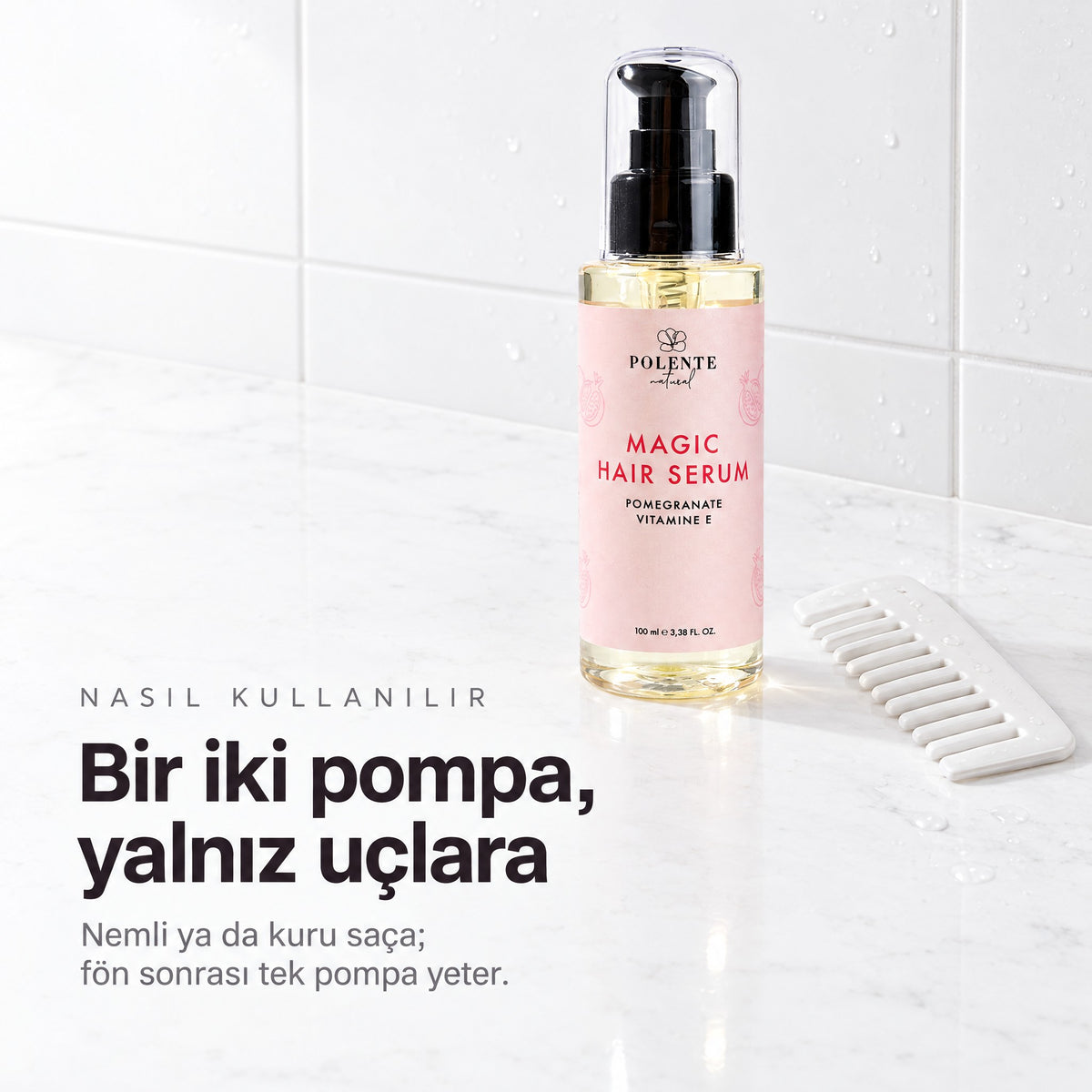 Kırılma Karşıtı Saç Bakım Serumu 100 ml — bir iki pompa, yalnız saç uçlarına