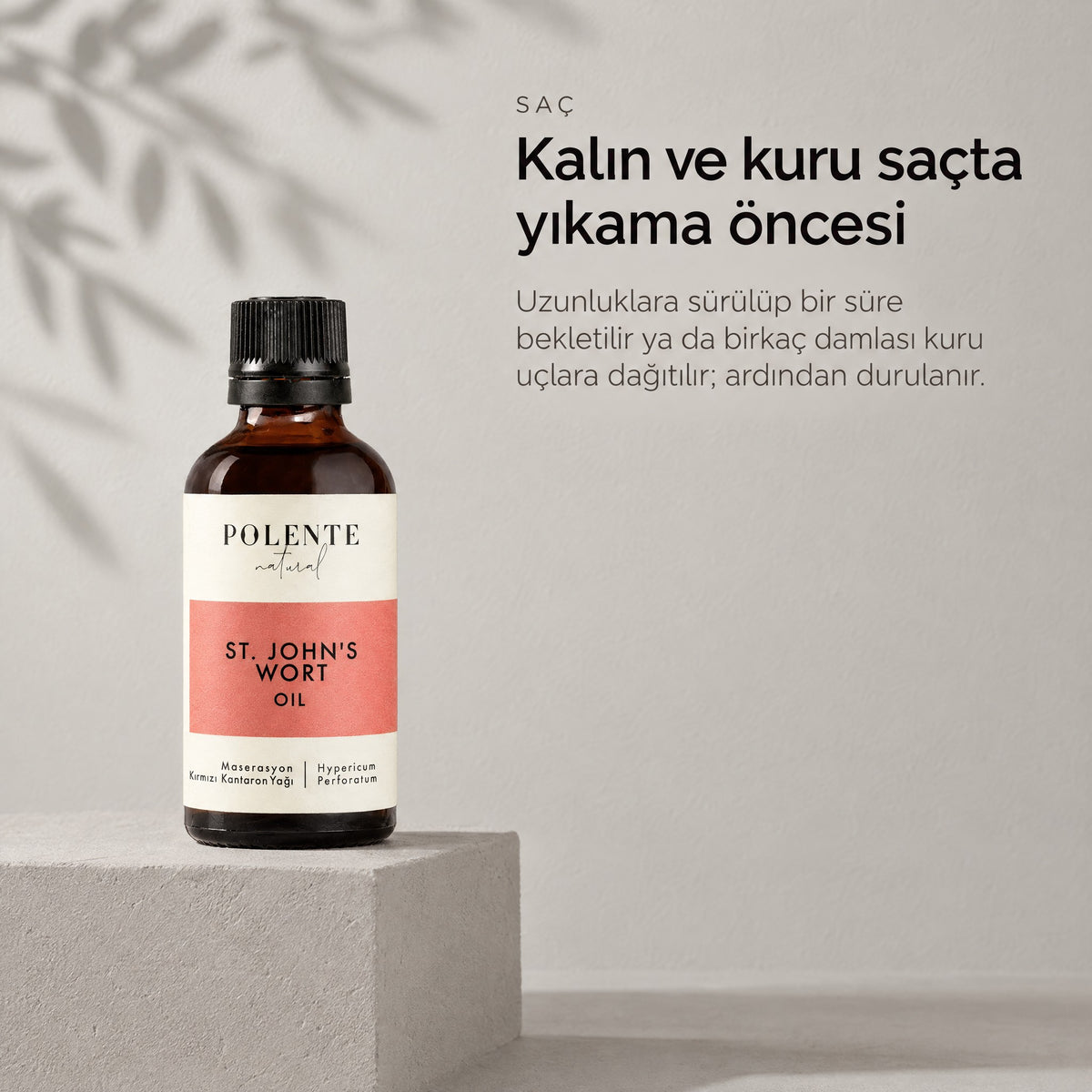 Kırmızı Kantaron Yağı 50 ml — kalın ve kuru saçta yıkama öncesi