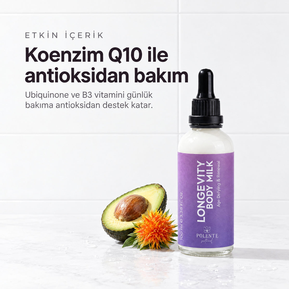 Longevity Yenileyici Vücut Sütü 100 ml — koenzim Q10 ile antioksidan bakım
