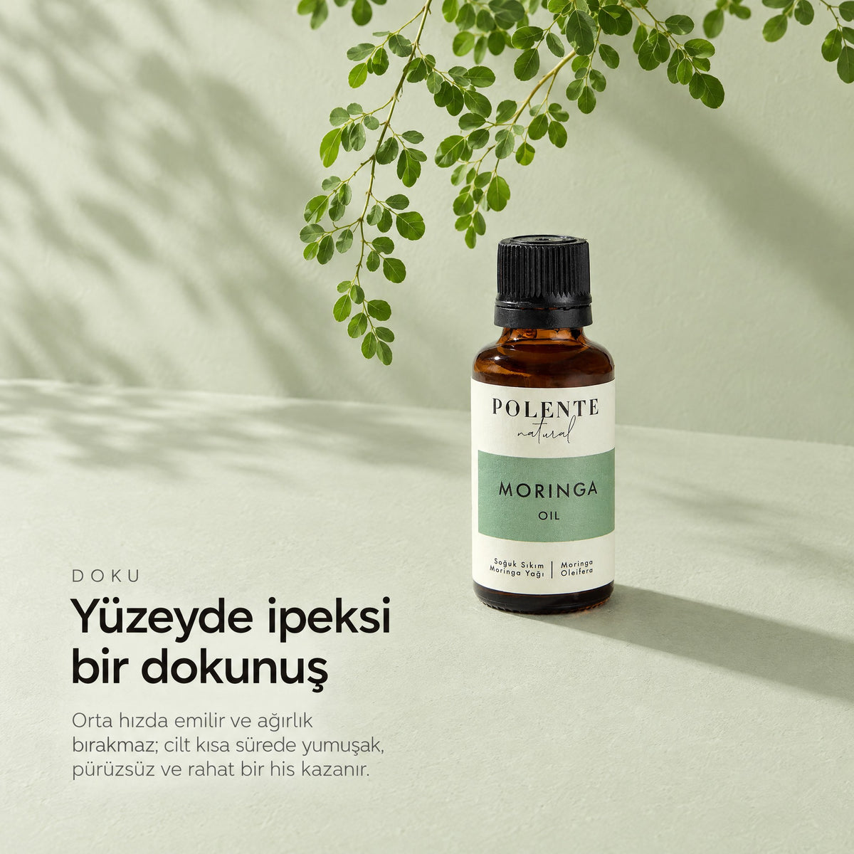 Moringa Yağı 30 ml — yüzeyde ipeksi bir dokunuş