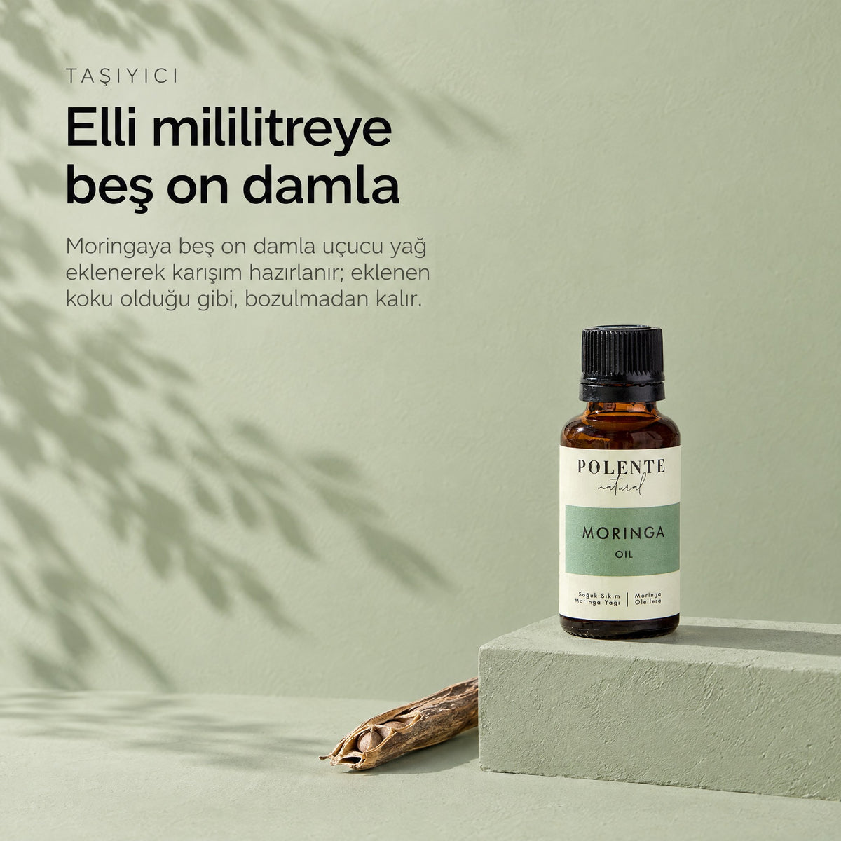 Moringa Yağı 30 ml — elli mililitreye beş on damla