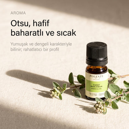 Mercanköşk yağının otsu, hafif baharatlı ve sıcak aroması