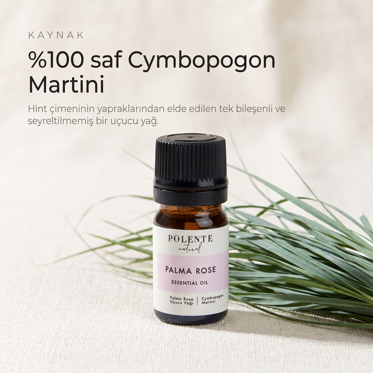 %100 saf Cymbopogon Martini palma rosa uçucu yağı