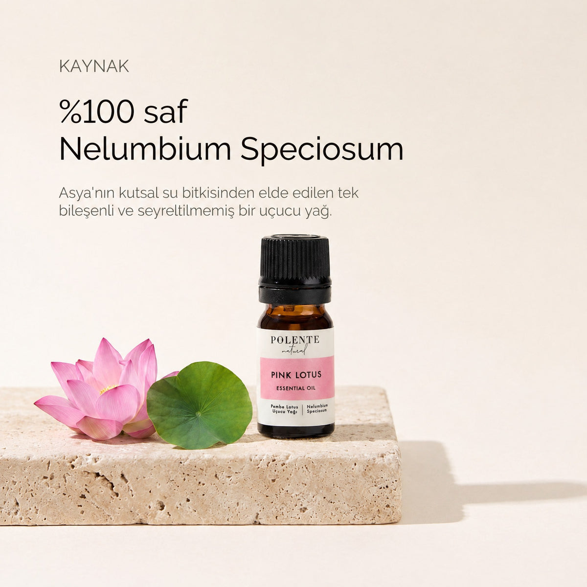Pembe lotus uçucu yağı 5 ml — %100 saf Nelumbium Speciosum
