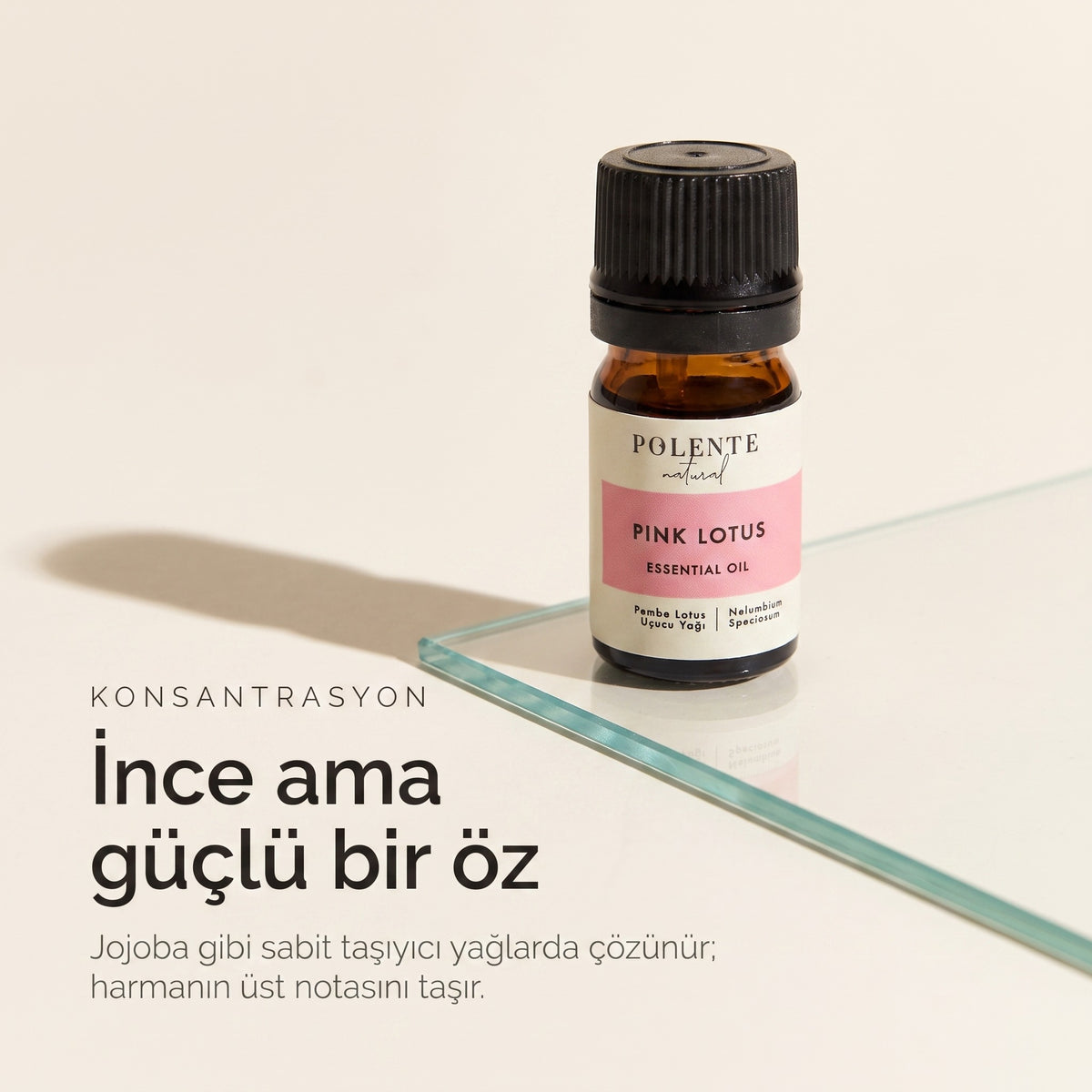 Pembe lotus uçucu yağı 5 ml — ince ama güçlü bir öz