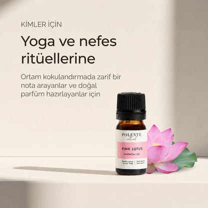 Pembe lotus uçucu yağı 5 ml — yoga ve nefes ritüellerine