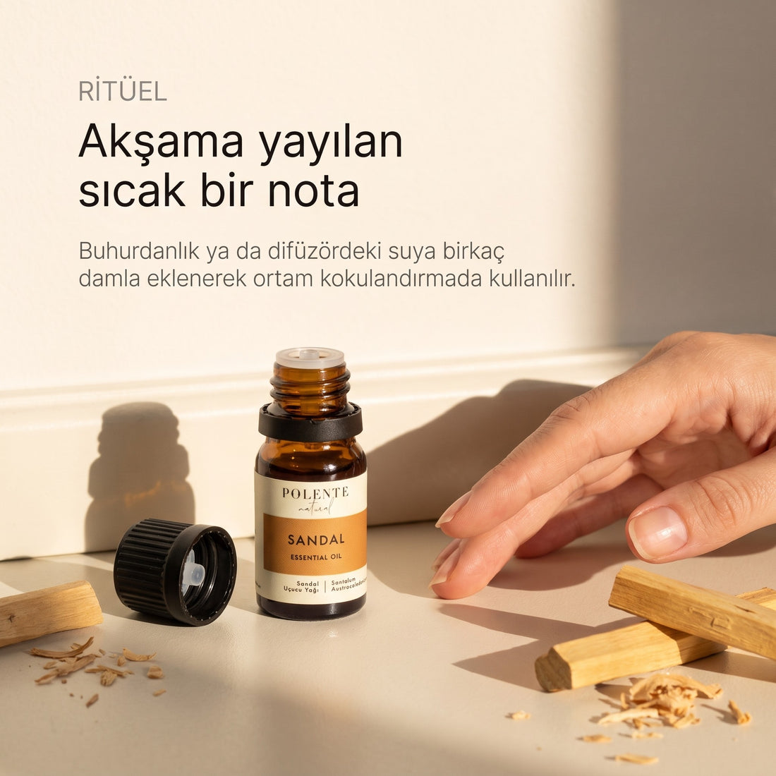 Sandal uçucu yağı 5 ml — buhurdanlıkta ritüel