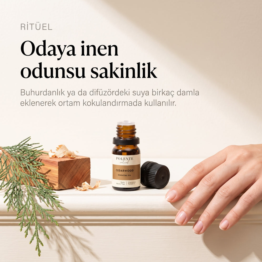 Sedir uçucu yağı 5 ml — buhurdanlıkta ritüel