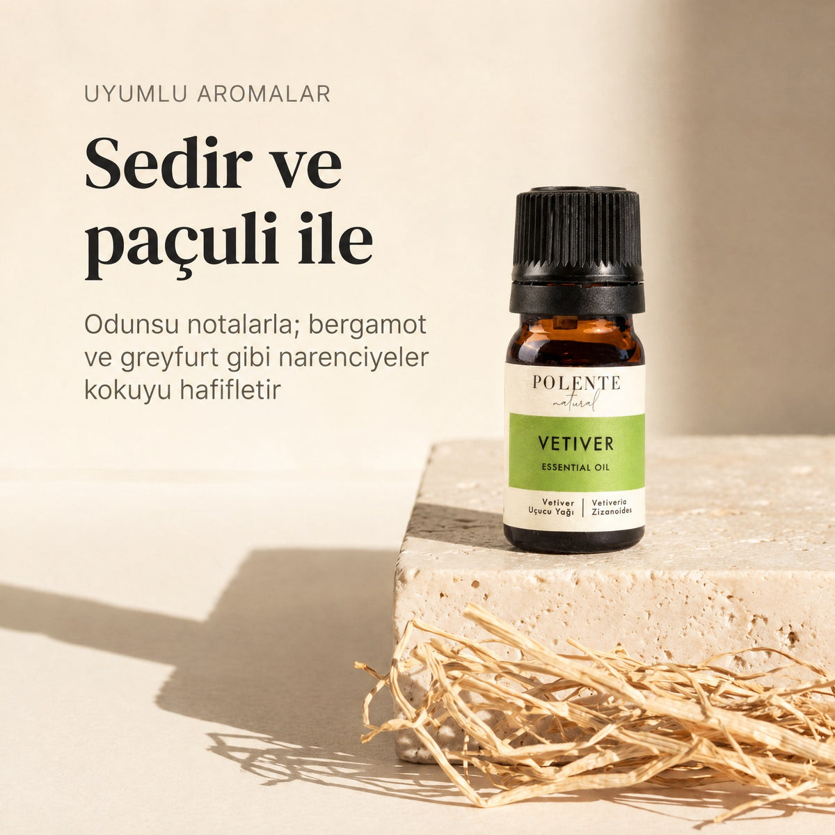 Vetiver yağı ile uyumlu aromalar: sedir ve paçuli