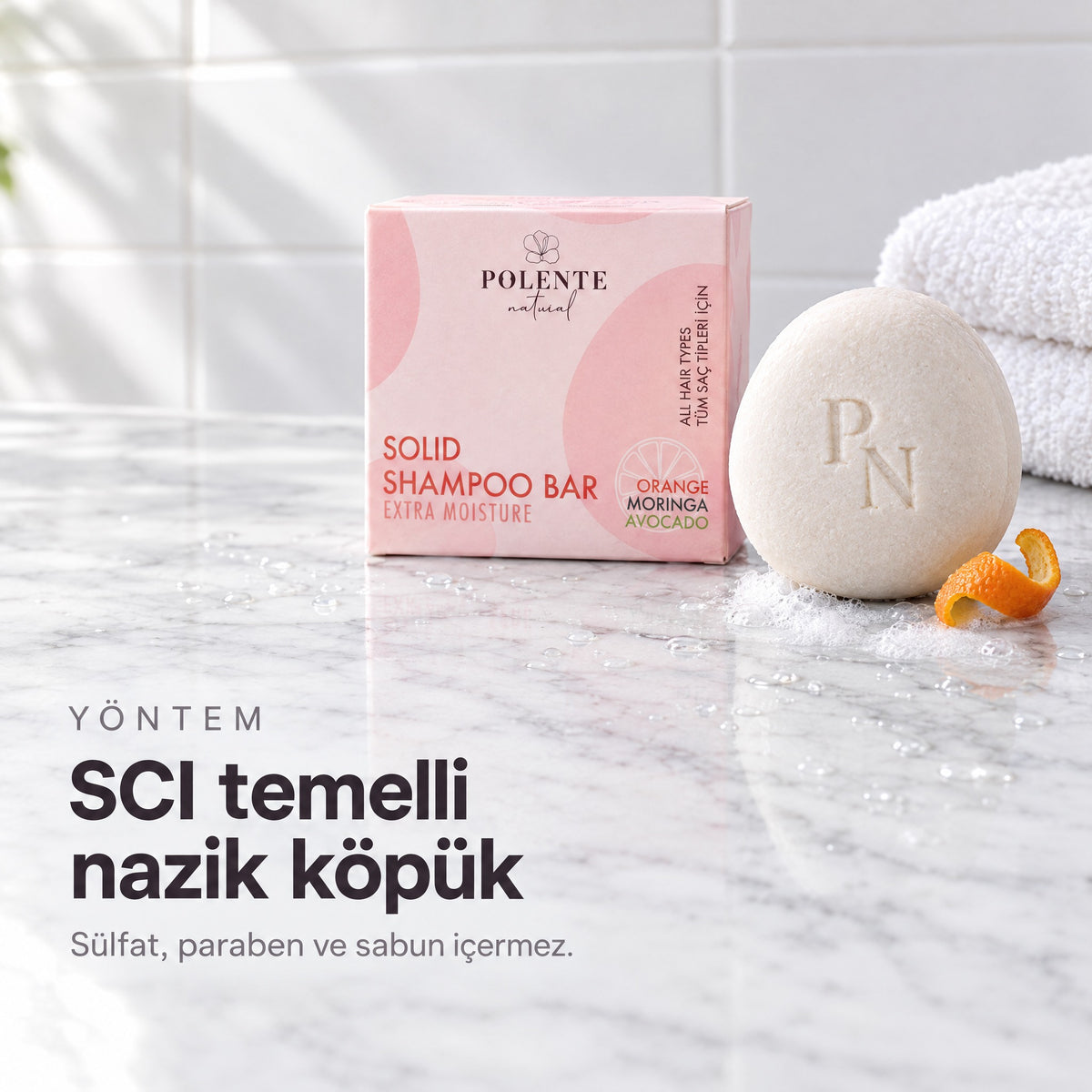 Yoğun Nemlendirici Katı Şampuan — SCI temelli nazik köpük