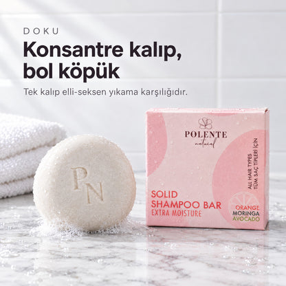 Yoğun Nemlendirici Katı Şampuan — Konsantre kalıp, bol köpük