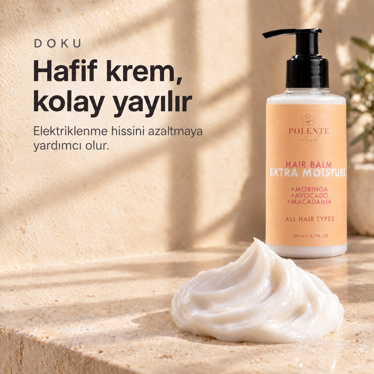Yoğun Nemlendirici Saç Kremi — Hafif krem, kolay yayılır
