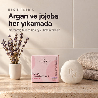 Onarıcı &amp; Besleyici Katı Şampuan — Argan ve jojoba her yıkamada