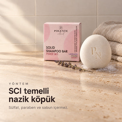 Onarıcı &amp; Besleyici Katı Şampuan — SCI temelli nazik köpük
