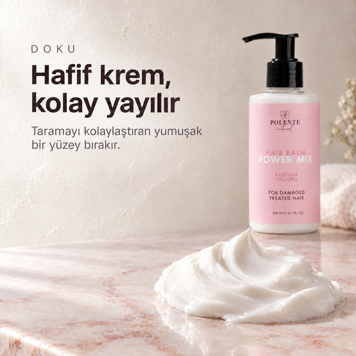 Onarıcı &amp; Besleyici Saç Kremi — Hafif krem, kolay yayılır