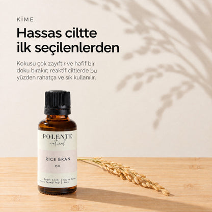 Pirinç Kepeği Yağı 30 ml — hassas ciltte ilk seçilenlerden