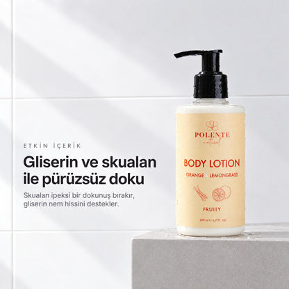 Portakal &amp; Limon Otu Vücut Losyonu 200 ml — gliserin ve skualan ile pürüzsüz doku