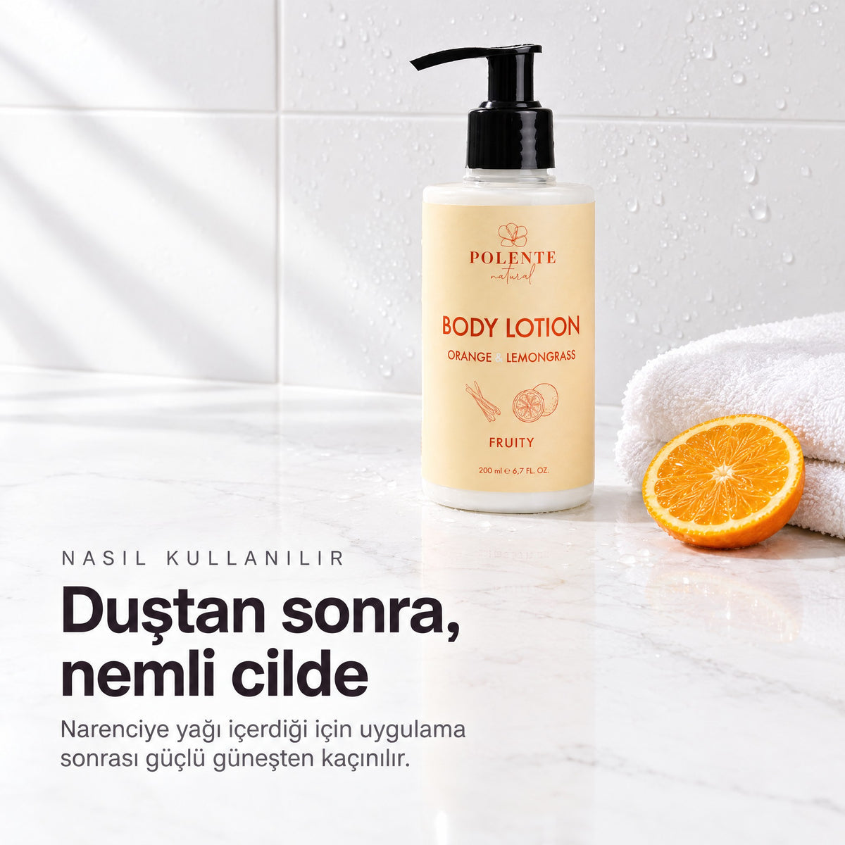 Portakal &amp; Limon Otu Vücut Losyonu 200 ml — duştan sonra, nemli cilde