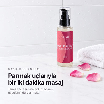 Scalp Reset Saç Derisi Jeli 100 ml — parmak uçlarıyla bir iki dakika masaj