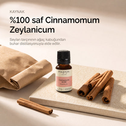 Tarçın Uçucu Yağı 10 ml — %100 saf Cinnamomum Zeylanicum — ağaç kabuğundan buhar distilasyonu