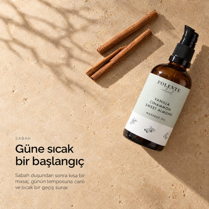 Tarçın &amp; Vanilya Enerji Verici Masaj Yağı 100 ml — güne sıcak bir başlangıç