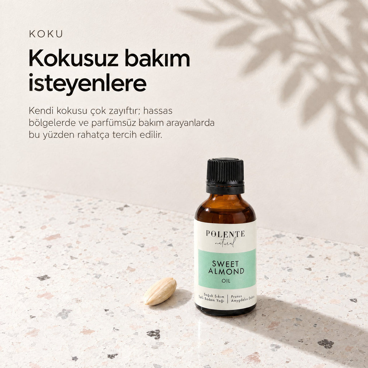 Tatlı Badem Yağı 50 ml — kokusuz bakım isteyenlere