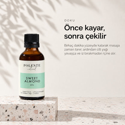 Tatlı Badem Yağı 50 ml — önce kayar, sonra çekilir