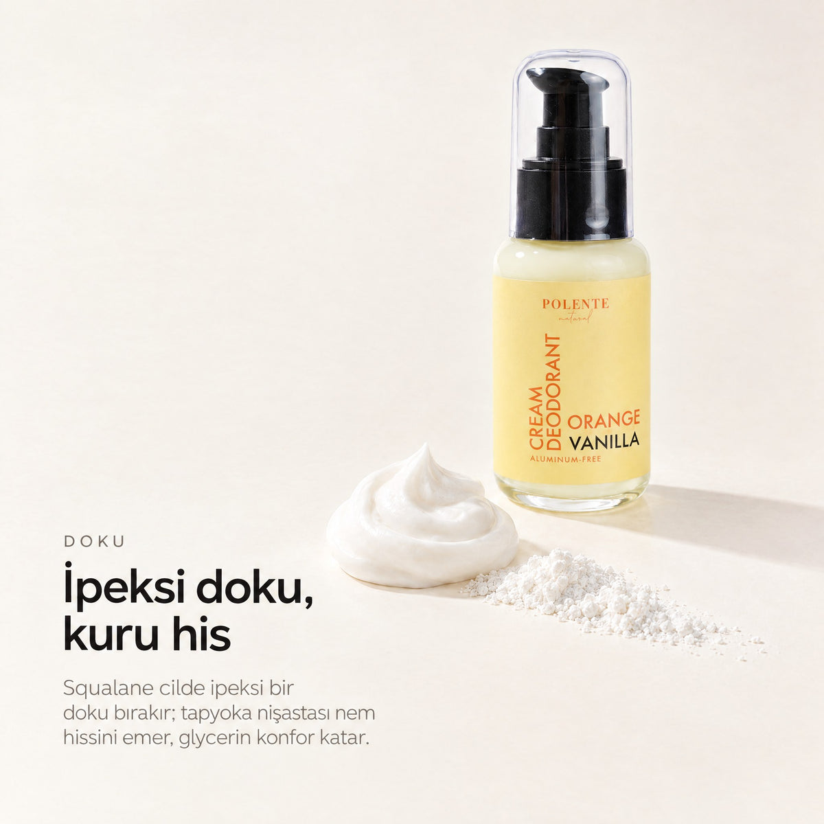 Vanilya &amp; Portakal Krem Deodorant 50 ml — İpeksi doku, kuru his