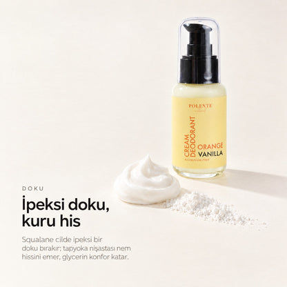 Vanilya &amp; Portakal Krem Deodorant 50 ml — İpeksi doku, kuru his