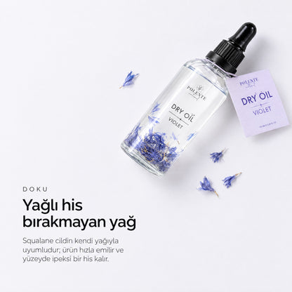 Violet Dry Oil 100 ml çok amaçlı kuru yağ — Yağlı his bırakmayan yağ