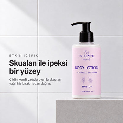 Yasemin &amp; Lavanta Vücut Losyonu 200 ml — skualan ile ipeksi bir yüzey