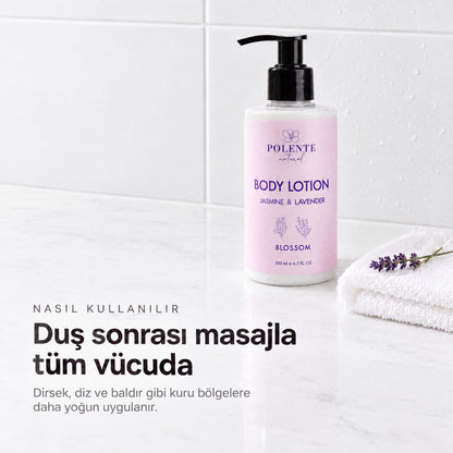 Yasemin &amp; Lavanta Vücut Losyonu 200 ml — duş sonrası masajla tüm vücuda