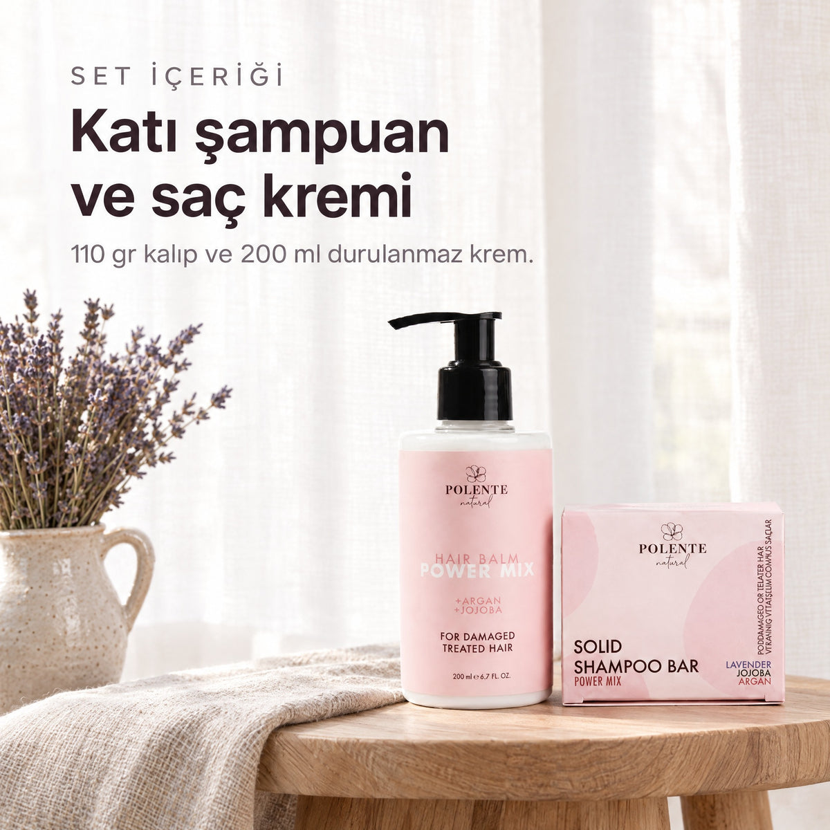 Yıpranmış Saçlar İçin Bakım Seti — Set içeriği: katı şampuan ve saç kremi