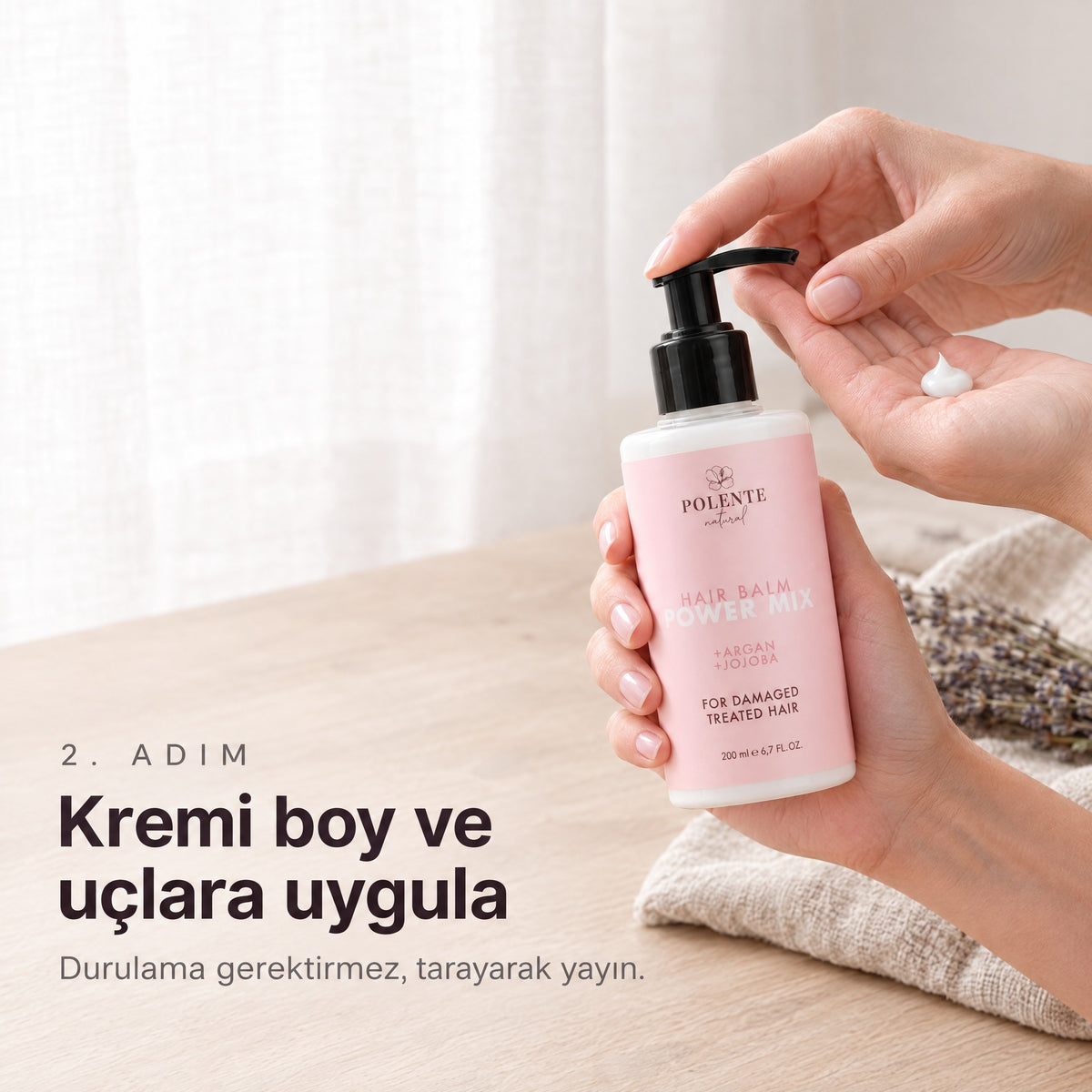 Yıpranmış Saçlar İçin Bakım Seti — 2. adım: kremi boy ve uçlara uygula