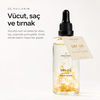 Ylang Ylang Dry Oil 100 ml çok amaçlı kuru yağ — Vücut, saç ve tırnak