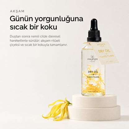 Ylang Ylang Dry Oil 100 ml çok amaçlı kuru yağ — Günün yorgunluğuna sıcak bir koku