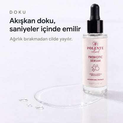 PREBIOTIC SERUM 30 ml — akışkan serum dokusu makro detay