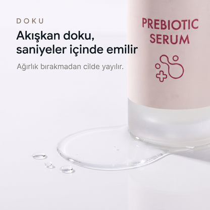 PREBIOTIC SERUM 30 ml — akışkan serum dokusu makro detay