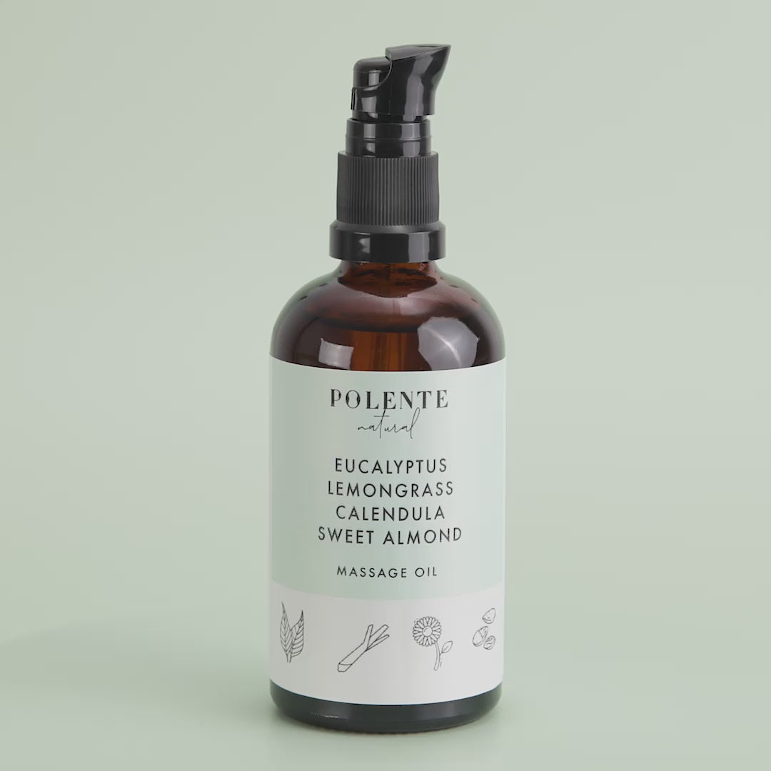 Okaliptus & Limonotu Masaj Yağı 100 ml — Tatlı Badem bazlı rahatlatıcı vücut masaj yağı ürün videosu