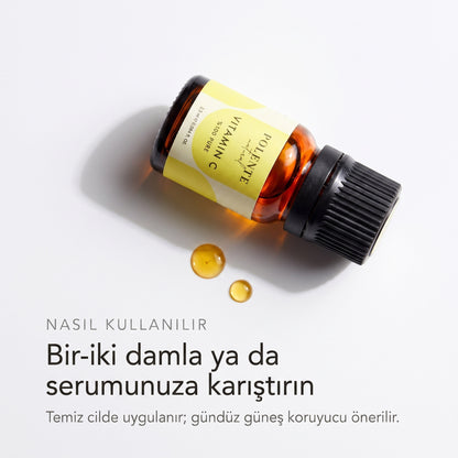 %100 PURE VİTAMİN C 2,5 ml — Bir-iki damla ya da serumunuza karıştırın